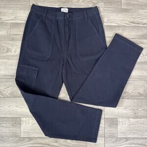 J. Crew The New Straight Leg Cargo Pants High Rise Navy Blue sz 26